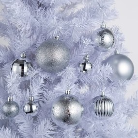 Vianočné guľky - strieborné KL-21X08 (36ks)