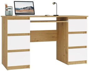 Psací stůl KUBA dub artisan/bílý