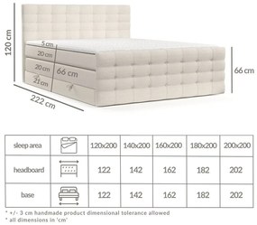 Sivá boxspring posteľ s úložným priestorom 200x200 cm Blend – Maison de Rêve
