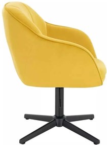 LuxuryForm DESIGN Stolička AVOLA VELUR na čiernom kríži - žltá