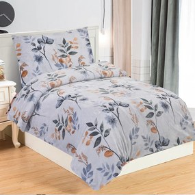 Sivomodré mikroplyšové obliečky na jednolôžko 140x200 cm Greta – My House