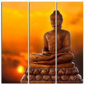 Obraz na plátne - Buddha a západ slnka - štvorec 359B (105x105 cm)