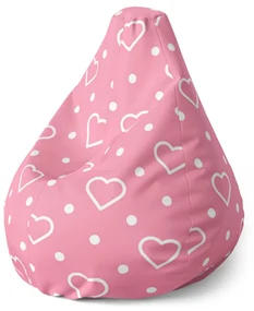 Sablio Sedací vak Pear Srdce a bodky - 140 x 100 x 25 cm