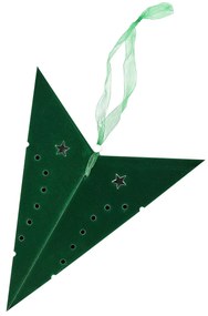 Sada 2 závesných zamatových hviezd s LED 45 cm zelená MOTTI Beliani