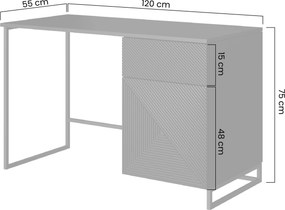 Písací stôl Asha 120 cm so zásuvkou – kašmírová