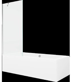 Mexen Cube obdĺžniková vaňa 170 x 80 cm s obkladom a 1-krídlovou sprchovou zástenou 80 cm, Transparentné, Chrómová - 550517080X9