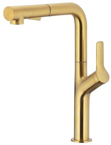 KFA Armatura 6623-220-31 - Drezová batéria s vyťahov. sprškou DUERO DESIGN zlatá