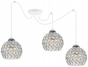 Závesné svietidlo Crystal Spider, 3x strieborné krištáľové tienidlo, (chrómové uchytenie), w