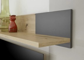 TV skříňka s policí Lille, dub artisan/antracit, s osvětlením