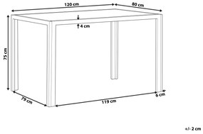 Jedálenský stôl so sklenenou doskou 120 x 80 cm sivá/čierna LAVOS Beliani