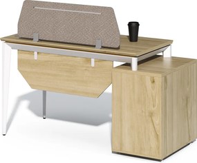 Kancelársky stôl s skrinkou Houseland Profit Max 03 1406 dub/biely