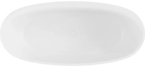 Mexen Torino, voľne stojaca vaňa z konglomerátu 155x78 cm, biela matná, 57271557800