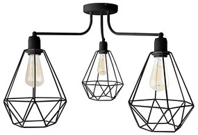 Luster KARO 3xE27/15W/230V čierna
