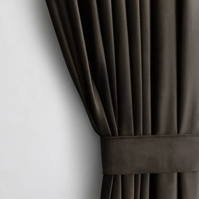 Záves AmeliaHome Velvet s priechodkami 140x270 cm tmavohnedý