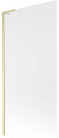 Mexen Next L, 1-krídlová vaňová zástena 90 x 150 cm, 6mm sklo námraza, zlatý matný profil, 895-090-000-03-30-55