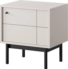Nočný stolík / skrinka Japandi, béžový kašmír
