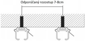 Dekorstudio Stropná hliníková koľajnica SMART - dvojradová Dĺžka: 260cm, Typ príslušenstva: Bežce so štipcami