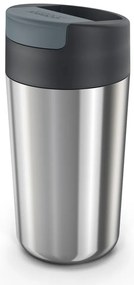 Cestovný hrnček v tmavomodro-lesklo striebornej farbe 450 ml Sipp – Joseph Joseph