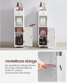 Kúpeľňová skrinka s držiakom na toaletný papier, biela