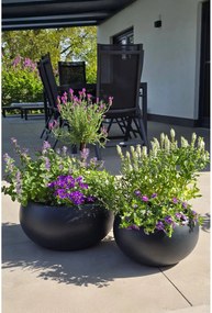 Miska na rastliny MORINO, sklolaminát, výška 21 cm, antracit