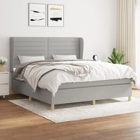 Boxspring posteľ s matracom bledosivá 180x200 cm látka 3128621