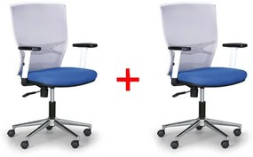 Kancelárska stolička HAAG 1+1 ZADARMO, sivá/modrá