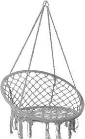 Sivé závesné kreslo KOLUMBIA s vankúšom