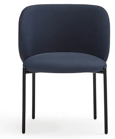 Tmavomodré čalúnené jedálenské kreslá v súprave 2 ks Mogi – Teulat