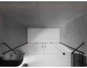 Mexen Velar Duo, posuvné sprchové dvere do otvoru 180 cm, 8mm číre sklo, brúsený grafit, 871-180-000-02-95