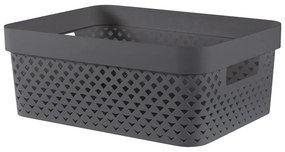Tmavosivý plastový úložný box 36x27x14 cm Pure – Curver