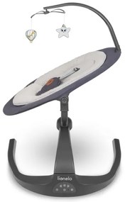 Lionelo - Detské hojdacie kresielko s melódiou RINA 4× AA Grey Concrete + diaľkové ovládanie