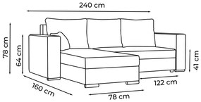 Rohová sedačka Josie (L) (béžová). Akcia -21%. Vlastná spoľahlivá doprava až k Vám domov. 1133159