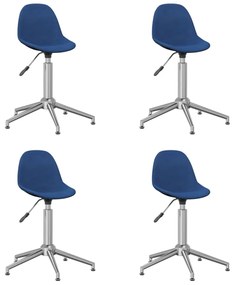 Otočné jedálenské stoličky 4 ks modré látkové 3086017