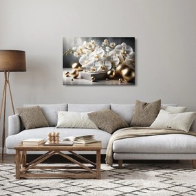 Obraz - Orchidea a zlaté gule (90x60 cm)