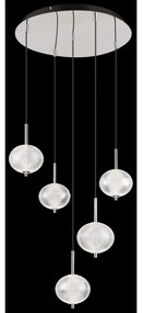 Globo 16042-5HC - LED Luster na lanku AIDA 5xLED/6,6W/230V 3000K/4500K/6500K