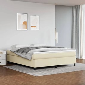 Boxspring posteľ s matracom krémová 160x200 cm umelá koža 3144616