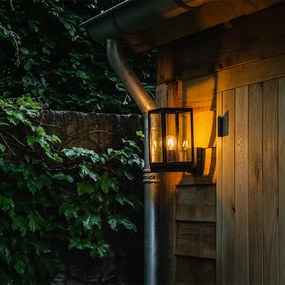 Moderné vonkajšie nástenné svietidlo čierne so sklom 30 cm - Rotterdam