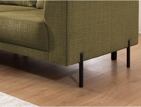 Zelená ženilková rohová pohovka (ľavý roh/do L) Mauris – Ropez