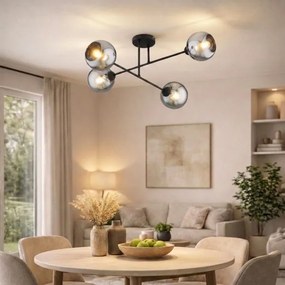 Brilagi - Prisadený luster DIOR 4xE27/60W/230V čierna/dymová sivá