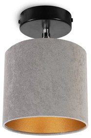 Stropné svietidlo MEDIOLAN, 1x šedé/zlaté textilné tienidlo, (výber z 2 farieb konštrukcie - možnosť polohovania)