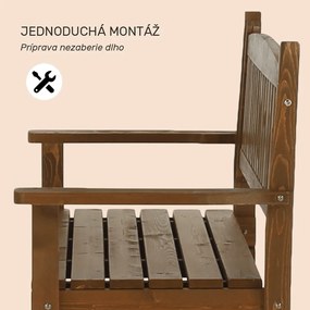 Kondela Záhradná lavička, hnedá, 123,5 cm, DILKA