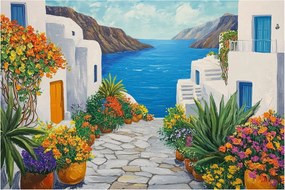 Obraz - Grécka ulička (90x60 cm)