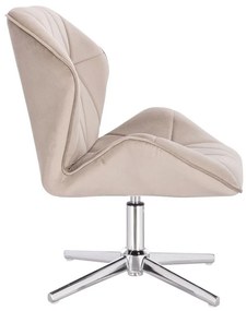 LuxuryForm DESIGN Stolička MILANO MAX VELUR na striebornom kríži - latte