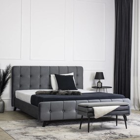 JAKS Čalúnená posteľ Lino 160 x 200 cm velvet šedá