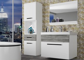 Kúpeľňový nábytok Belini  biely mat / šedý antracit Glamour Wood + umývadlo + zrkadlo  ROD M 3/0/W/WGW/0/ZW
