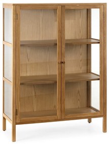 Vitrína v dekore duba v prírodnej farbe 90x126x40 cm Ceci – MOME