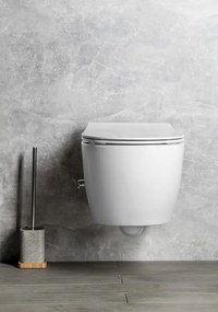 Isvea Isvea, SENTIMENTI CLEANWASH závesná WC misa, integrovaný ventil a bidetová spŕška, Rimless, 36x51cm, biela, 10ARS1010