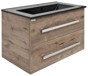 Kúpeľňová skrinka s umývadlom SAT Cube Way 80x53x46 cm dub wellington mat CUBE46802DWMODC, 1 ks