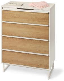 Komoda »LEEG« so 4 zásuvkami a zrkadlom