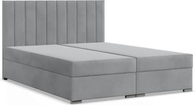 Manželská posteľ AGEN Velvet 180×200 cm svetlosivá
